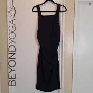 Beyond the Bump By Beyond Yoga Icon Ruched Maternity Midi Dress Gray Size Small